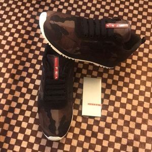 PRADA Linea Rossa Camouflage Tech Lace Sneakers
